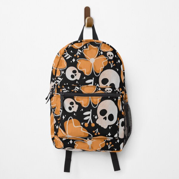 Item preview, Skulls and Stars in Wildflower Meadow in Orange designed and sold by studioaudrea.