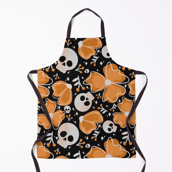 Item preview, Skulls and Stars in Wildflower Meadow in Orange designed and sold by studioaudrea.