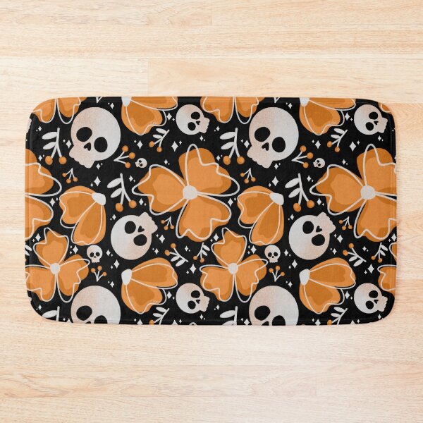 Item preview, Skulls and Stars in Wildflower Meadow in Orange designed and sold by studioaudrea.