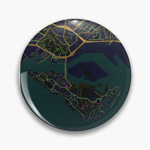 Item preview, Brani Island Singapore Map – Minimalist Urban Cartography | Midnight City Street Map Art Print designed and sold by Aurelux_24.