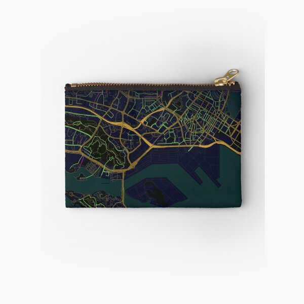 Item preview, Brani Island Singapore Map – Minimalist Urban Cartography | Midnight City Street Map Art Print designed and sold by Aurelux_24.