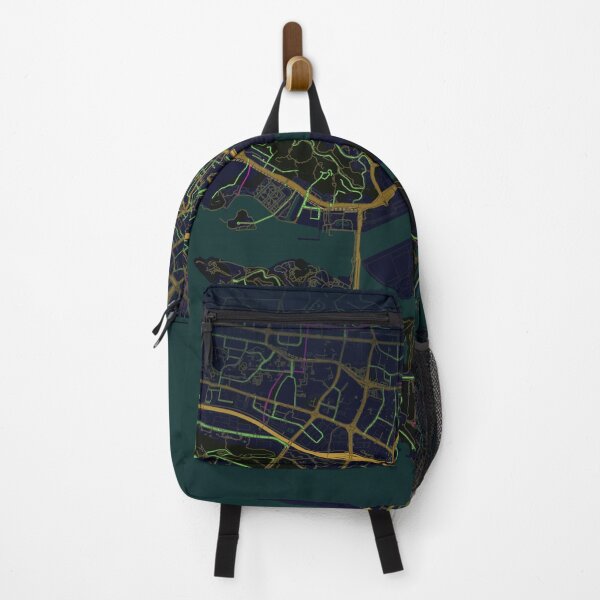 Item preview, Brani Island Singapore Map – Minimalist Urban Cartography | Midnight City Street Map Art Print designed and sold by Aurelux_24.