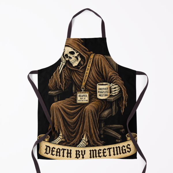 Item preview, Death by Meetings Grim Reaper Dark Edition Funny Gothic Corporate Design designed and sold by Martin's_Design.