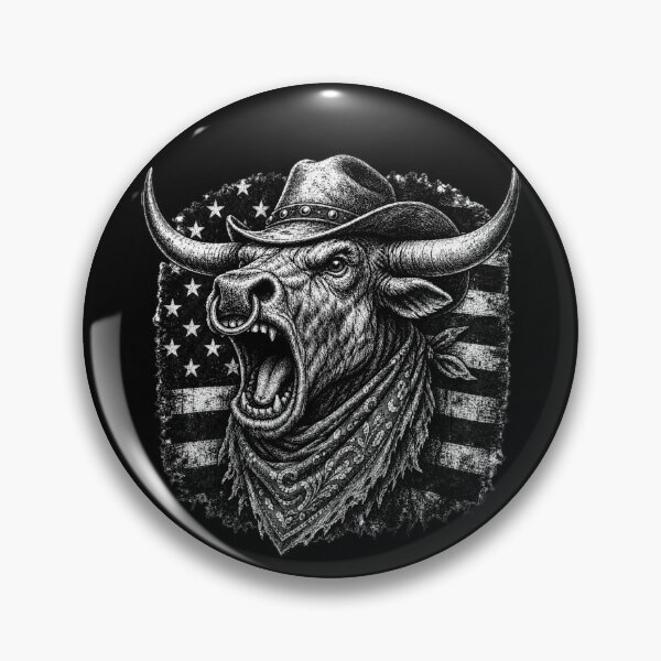 Item preview, Roaring American Longhorn Bull Cowboy Hat American Flag Patriotic Western Art designed and sold by FREENATION2026.