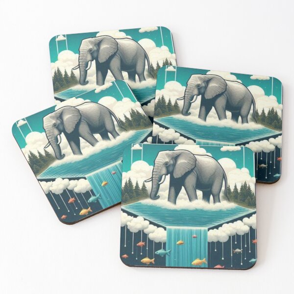 Item preview, Dreamscape Elephant – Surreal Nature Art designed and sold by Dogandesighn.