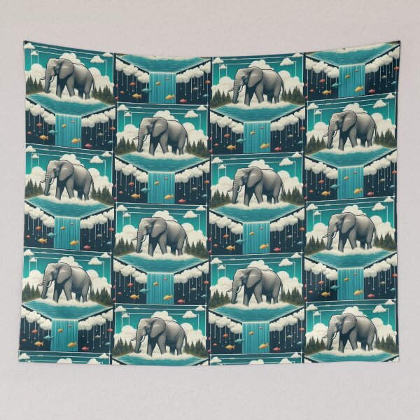 Item preview, Dreamscape Elephant – Surreal Nature Art designed and sold by Dogandesighn.