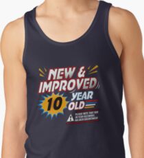 Funny 10th Retro Birthday 10 Yr Old Comical Cartoon Tank Top