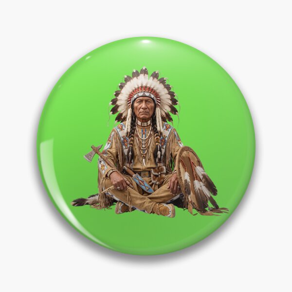 Item preview, Native American Chief Portrait with Feather Headdress designed and sold by Utopian-Magic.