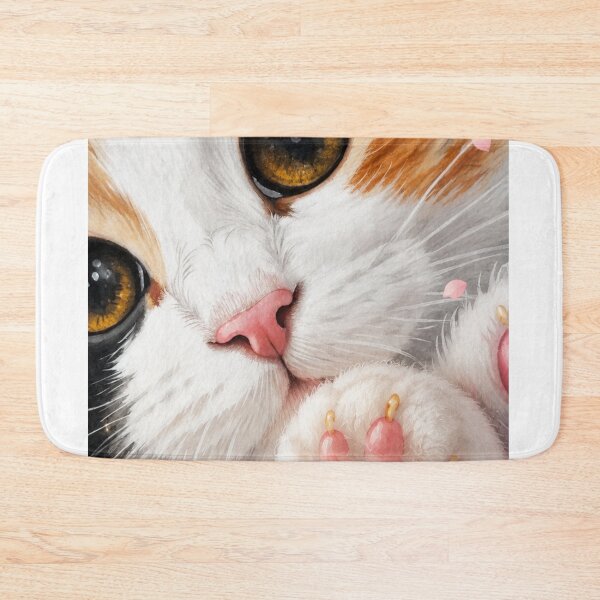 Item preview, Cute Calico Kitten Watercolor with Big Eyes and Pink Paws designed and sold by Jesus-istheway.