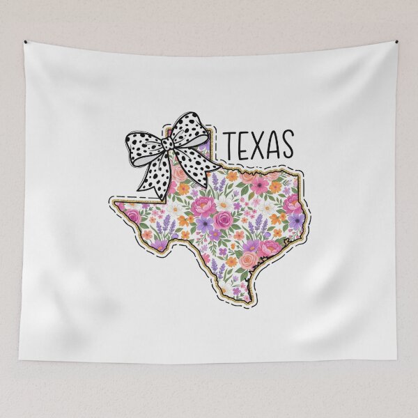 Item preview, Cute Texas Floral Map Graphic Coquette Bow Design designed and sold by Paper Drip.