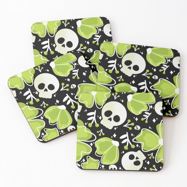 Item preview, Skulls and Stars in Wildflower Meadow in green designed and sold by studioaudrea.