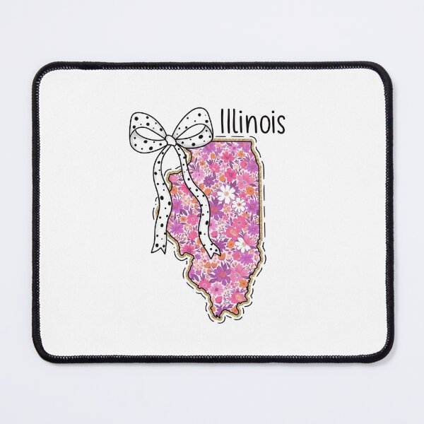 Item preview, Cute Illinois Floral Map Graphic Coquette Bow Design designed and sold by Paper Drip.