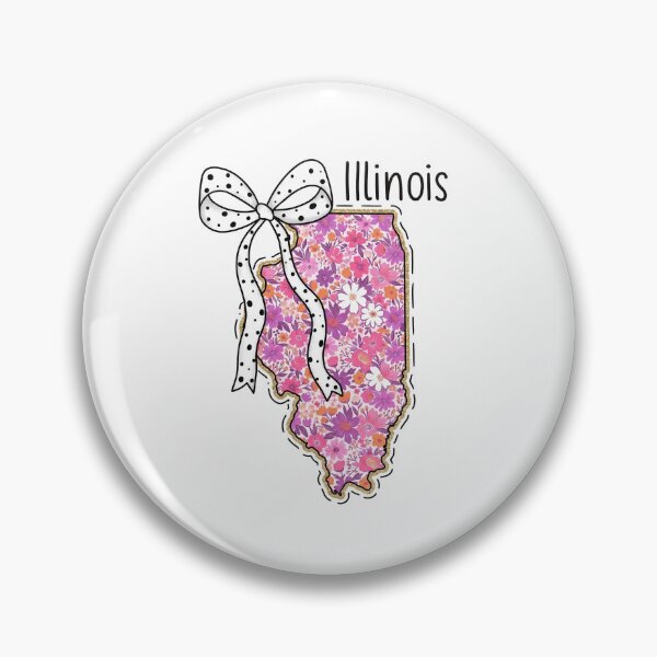 Item preview, Cute Illinois Floral Map Graphic Coquette Bow Design designed and sold by Paper Drip.
