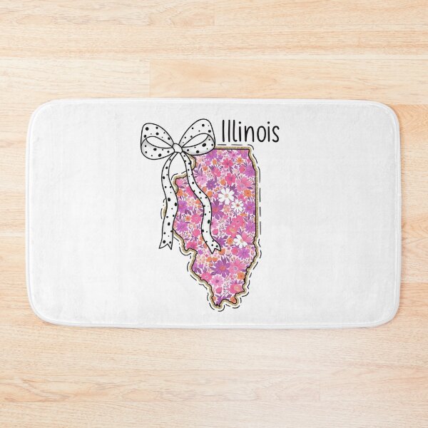 Item preview, Cute Illinois Floral Map Graphic Coquette Bow Design designed and sold by Paper Drip.