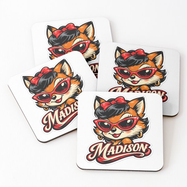 Item preview, Madison – Cute Fox Name Mascot designed and sold by AlexLineArt.