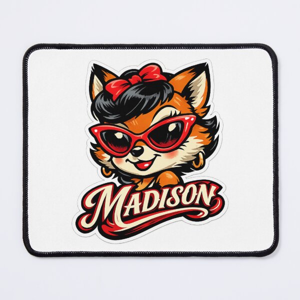 Item preview, Madison – Cute Fox Name Mascot designed and sold by AlexLineArt.