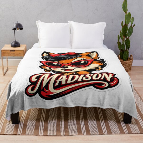 Item preview, Madison – Cute Fox Name Mascot designed and sold by AlexLineArt.