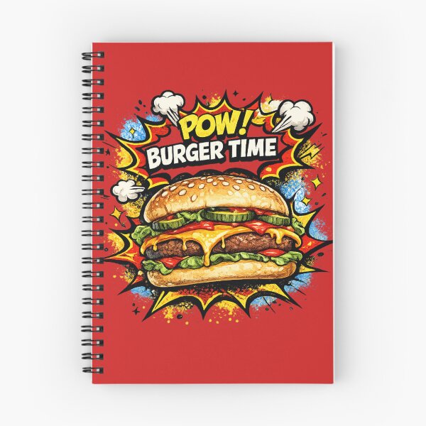 Item preview, POW Burger Time: Comic Book Style Cheeseburger Pop Art Retro Explosion designed and sold by irfanshikh.