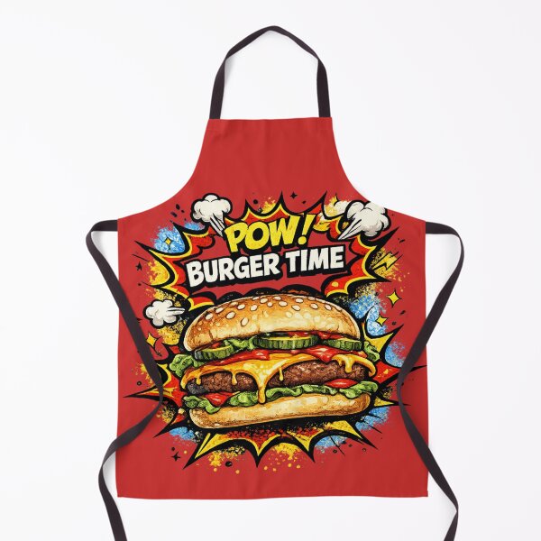 Item preview, POW Burger Time: Comic Book Style Cheeseburger Pop Art Retro Explosion designed and sold by irfanshikh.