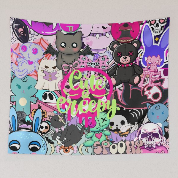 Item preview, Kawaii Goth Creepy Cute Stickerbomb Aesthetic designed and sold by Side By Side Studio.