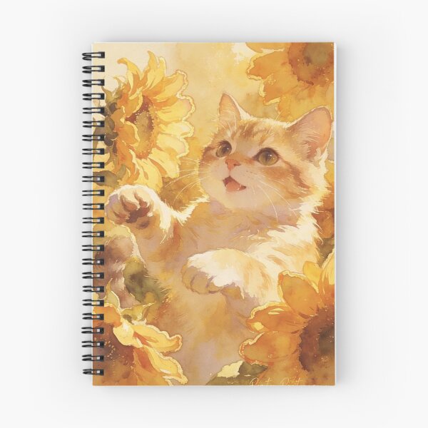 Item preview, Cute Orange Kitten Among Sunflowers – Warm Watercolor Cat Art designed and sold by Jesus-istheway.