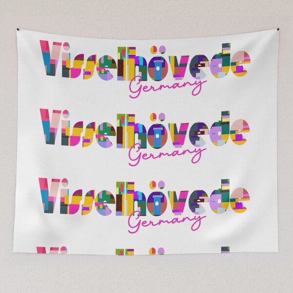Item preview, Visselhövede, Germany, Vibrant Abstract City Typography Art designed and sold by Wanderful-roads.