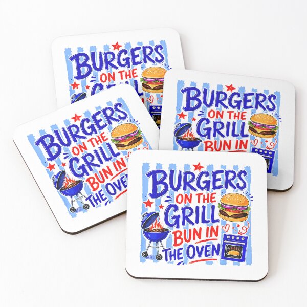 Item preview, Striped Burgers On The Grill Bun in The Oven Pregnant Humor designed and sold by Rahamkshop.