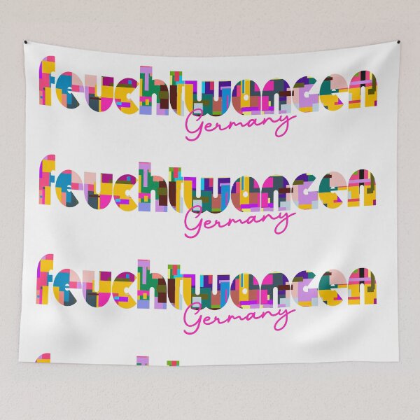 Item preview, Feuchtwangen, Germany, Vibrant Abstract City Typography Art designed and sold by Wanderful-roads.