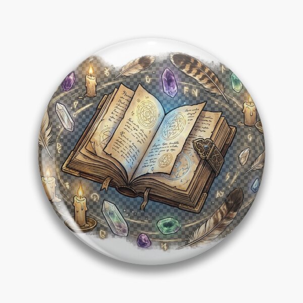 Item preview, Mystical Open Spellbook with Candles and Crystals designed and sold by GrzywaM.