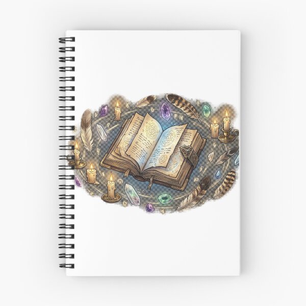 Item preview, Mystical Open Spellbook with Candles and Crystals designed and sold by GrzywaM.