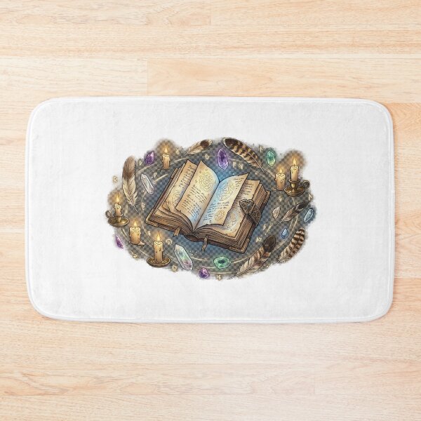 Item preview, Mystical Open Spellbook with Candles and Crystals designed and sold by GrzywaM.