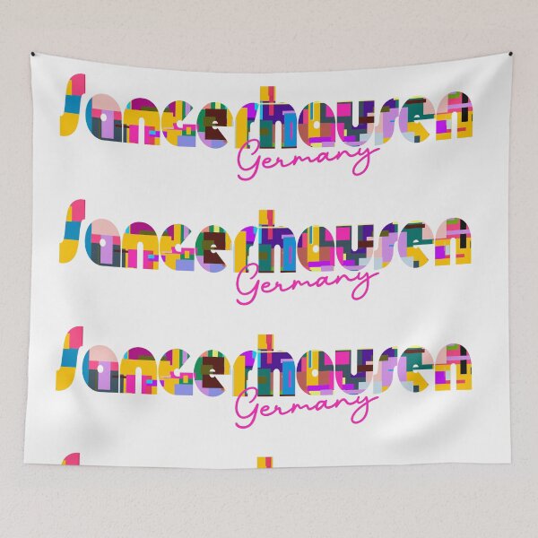 Item preview, Sangerhausen, Germany, Vibrant Abstract City Typography Art designed and sold by Wanderful-roads.