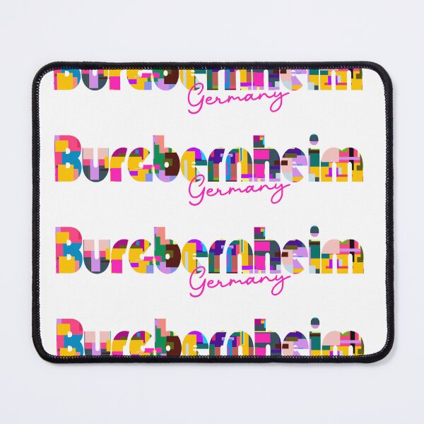 Item preview, Burgbernheim, Germany, Vibrant Abstract City Typography Art designed and sold by Wanderful-roads.