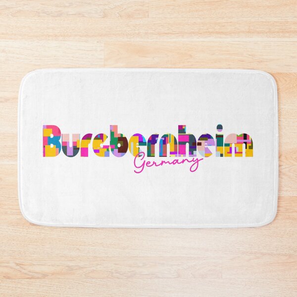 Item preview, Burgbernheim, Germany, Vibrant Abstract City Typography Art designed and sold by Wanderful-roads.