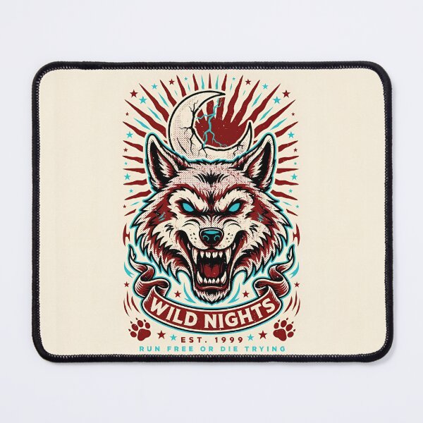 Item preview, Wild Nights – Lunar Wolf Vintage Tattoo Design designed and sold by smilukk.