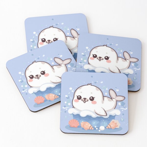 Item preview, Cute Ocean Seal Kawaii Sticker | Adorable Baby Seal Beach Design designed and sold by Stylestickers55.