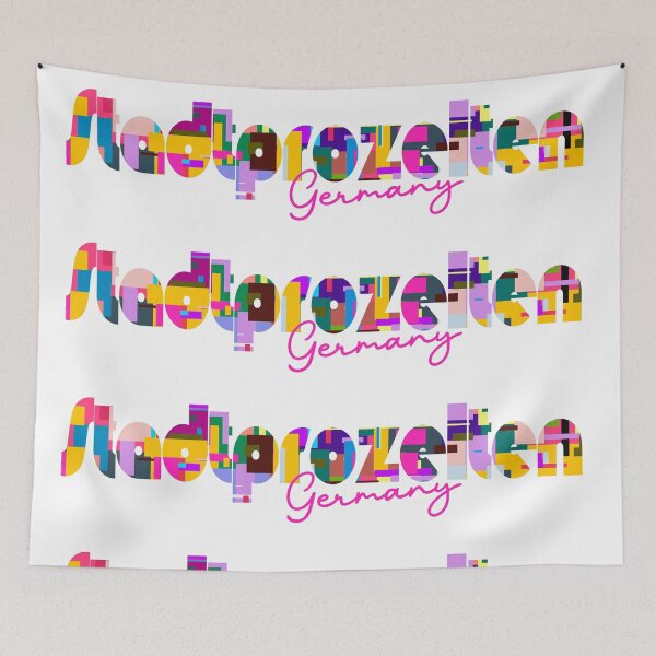 Item preview, Stadtprozelten, Germany, Vibrant Abstract City Typography Art designed and sold by Wanderful-roads.