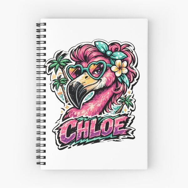 Item preview, Chloe – Tropical Flamingo Name Mascot designed and sold by AlexLineArt.