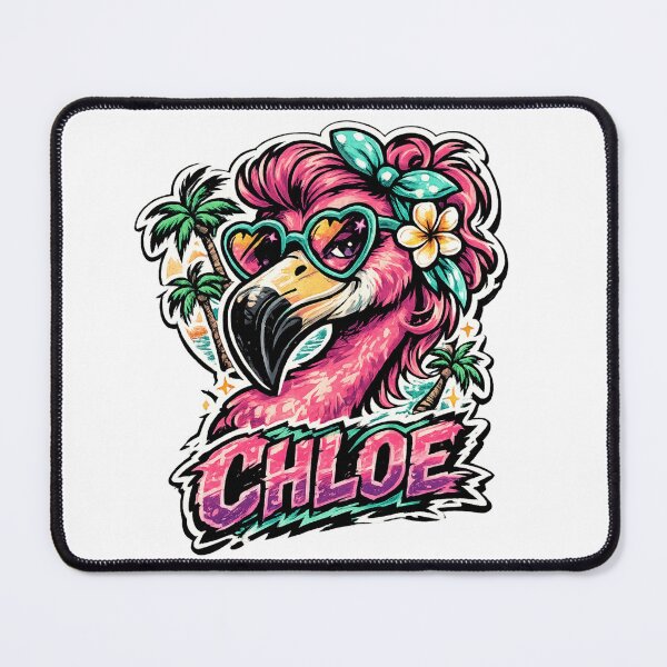 Item preview, Chloe – Tropical Flamingo Name Mascot designed and sold by AlexLineArt.