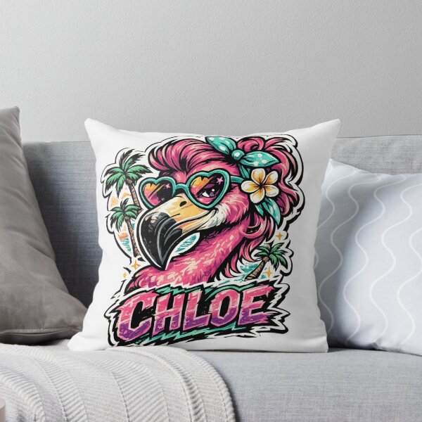 Item preview, Chloe – Tropical Flamingo Name Mascot designed and sold by AlexLineArt.
