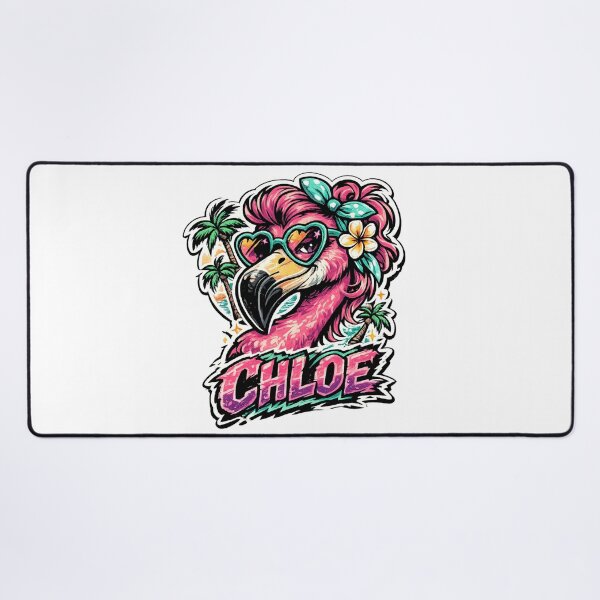 Item preview, Chloe – Tropical Flamingo Name Mascot designed and sold by AlexLineArt.