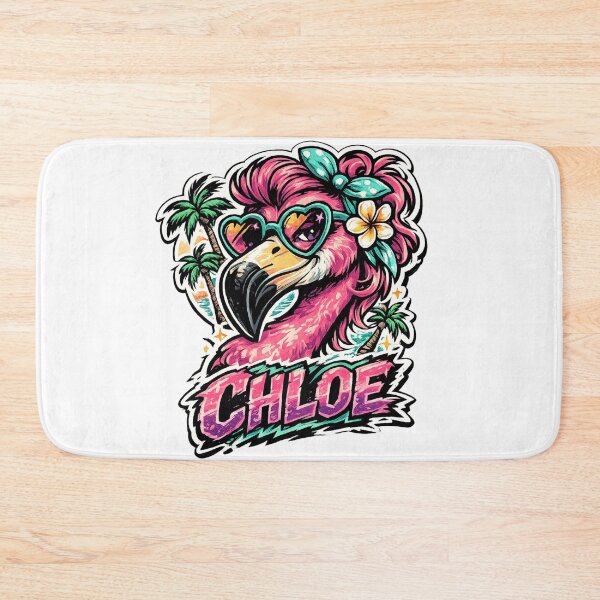 Item preview, Chloe – Tropical Flamingo Name Mascot designed and sold by AlexLineArt.