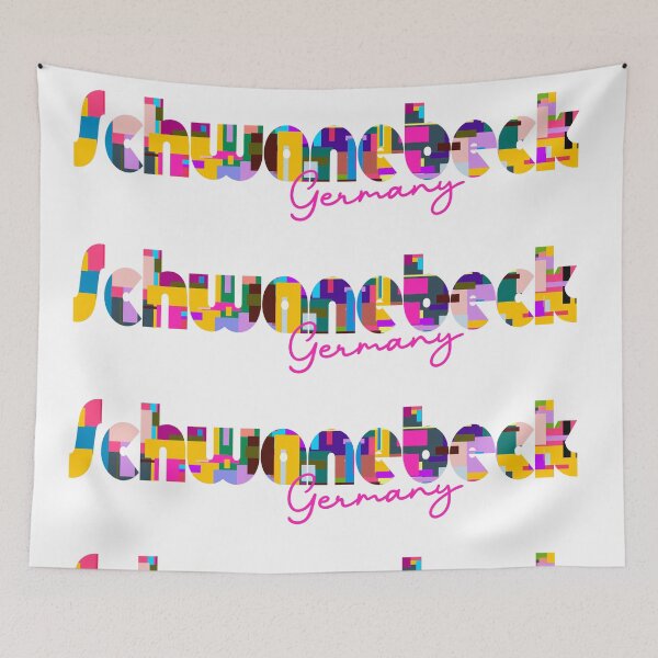 Item preview, Schwanebeck, Germany, Vibrant Abstract City Typography Art designed and sold by Wanderful-roads.