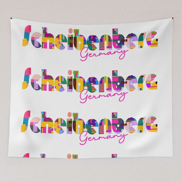Item preview, Scheibenberg, Germany, Vibrant Abstract City Typography Art designed and sold by Wanderful-roads.
