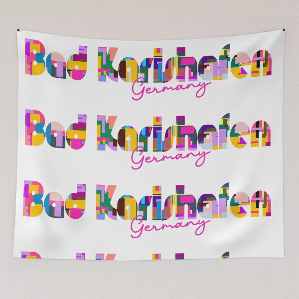 Item preview, Bad Karlshafen, Germany, Vibrant Abstract City Typography Art designed and sold by Wanderful-roads.
