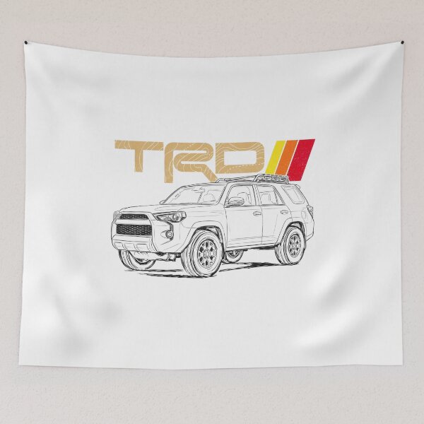 Item preview, Line Art Style 5th Gen 4Runner Retro TRD Stripe Offroad Adventure [White Shirt Only] designed and sold by Off-Road-Zone.
