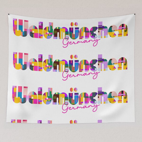 Item preview, Waldmünchen, Germany, Vibrant Abstract City Typography Art designed and sold by Wanderful-roads.
