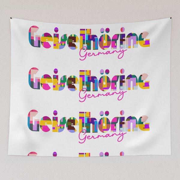 Item preview, Geiselhöring, Germany, Vibrant Abstract City Typography Art designed and sold by Wanderful-roads.