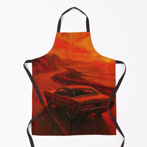 Item preview, Golden Hour Challenger Vintage Car - Oil Painting designed and sold by Dhenin Studio.