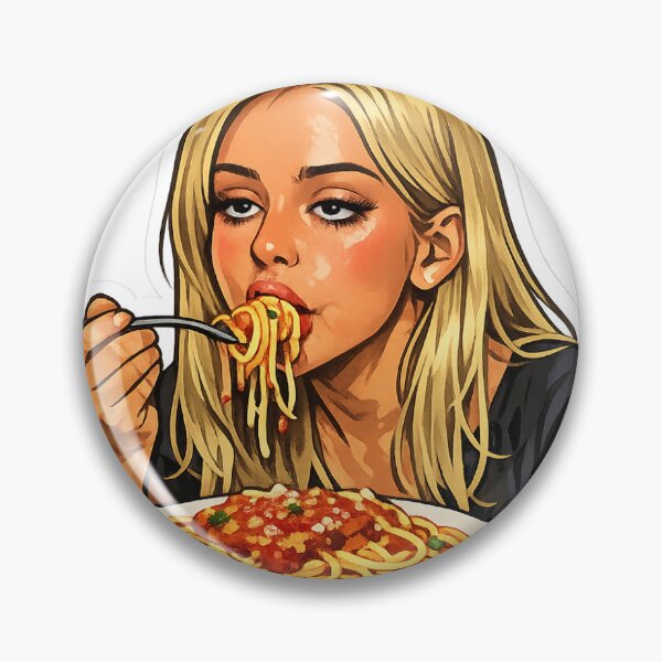 Aperçu de l'œuvre fille mangeant des spaghettis créée et vendue par CRAZYpaterns.